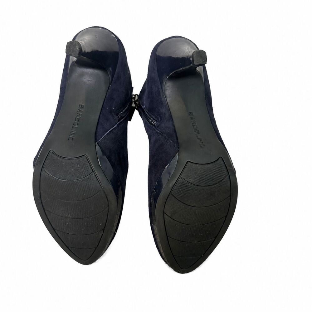 Bandolino Christiana Navy Blue Suede Ankle Boots Womens Size 7M Heeled Booties - Picture 3 of 15